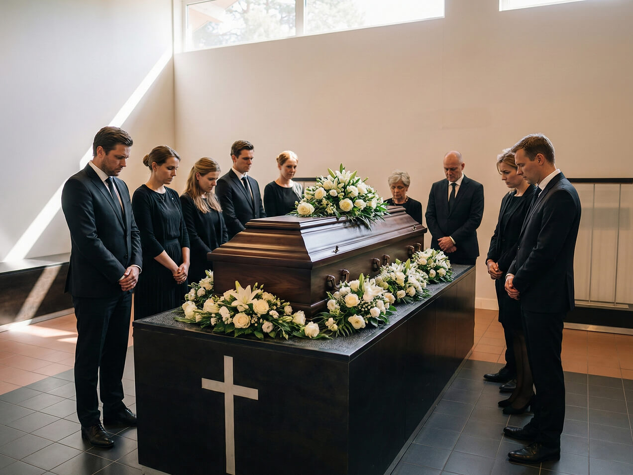 Atvadu ceremonija pirms kremācijas